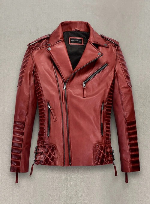 BoldFire Charles Burnt Red Leather Jacket