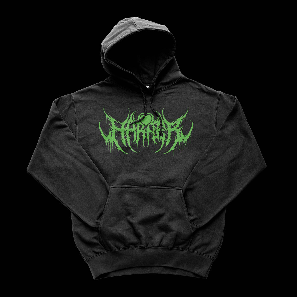 Hoodie Green Print Harper Deathmetal Logo