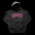 Hoodie With Pink Harper Deathmetal Logo Print