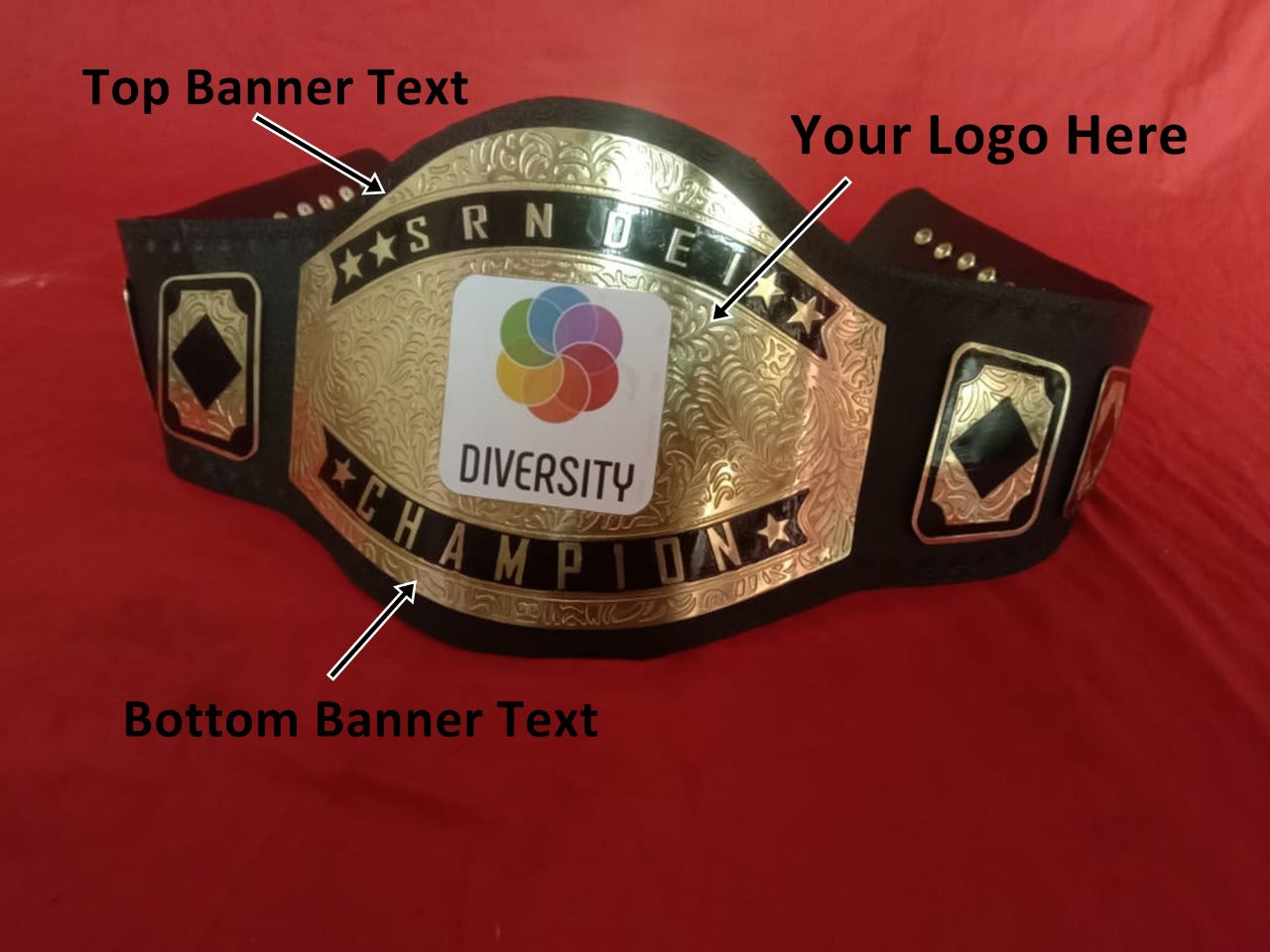 Custom Name and Diversity Logo Wrestling Championship Belt - Customize Wrestling Belts