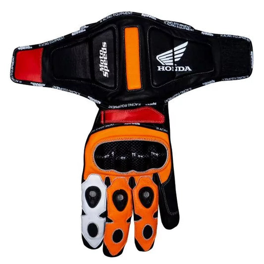 Black Leather Gloves Motorcycle Honda