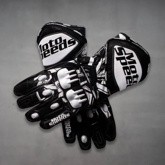 White and Black Motorcycle Gloves 2023