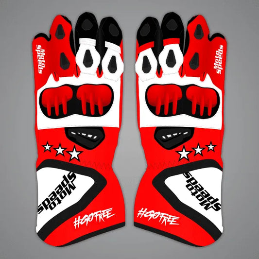 Leather Biker Gloves Francesco Bagnaia British GP 2024