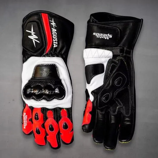 Leather Motorcycle Riding Gloves Agusta 2021