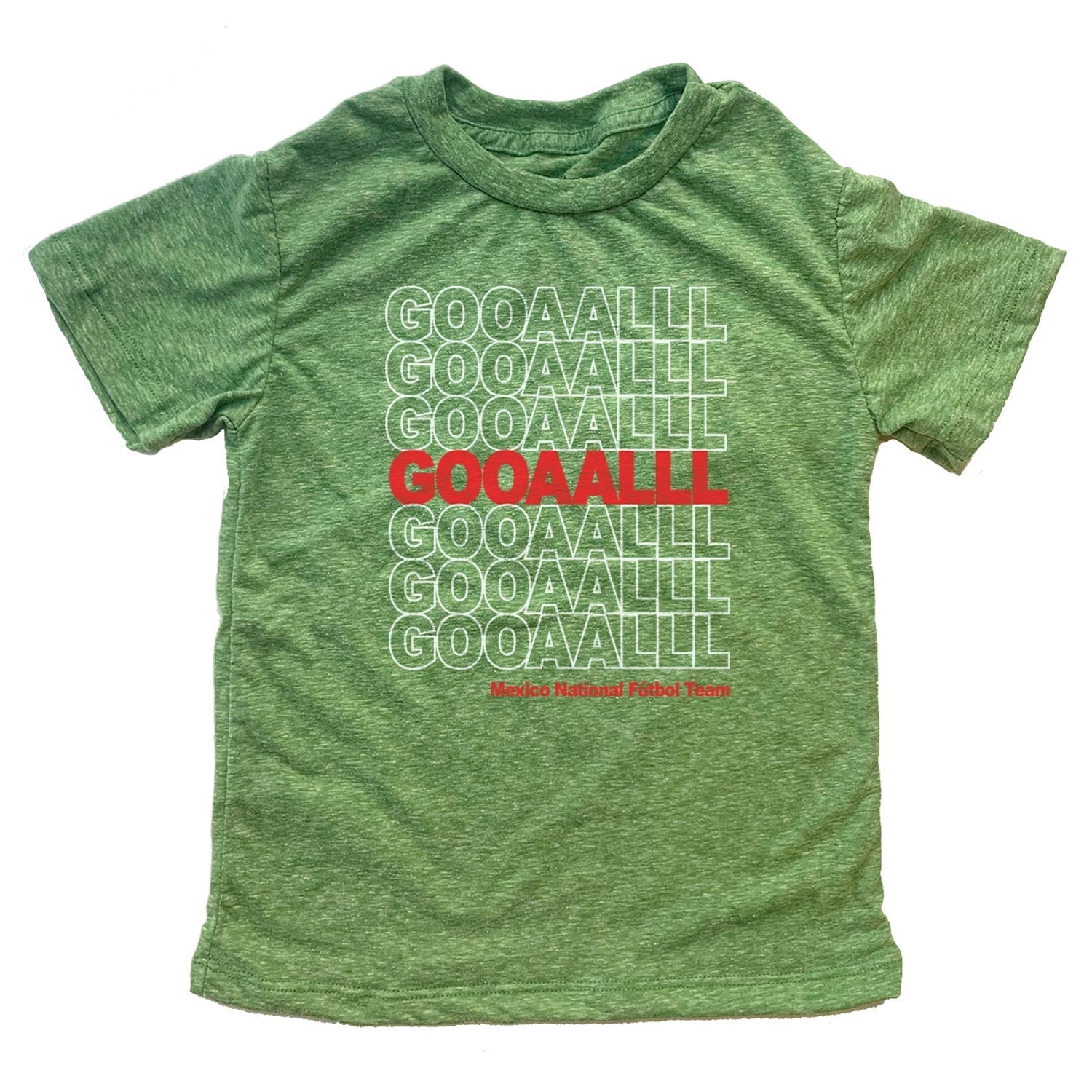 Kid's Mexico Soccer Gooaalll Retro Graphic Tee | Cool World Cup Football T-Shirt | SOLID THREADS