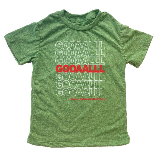 Kid's Mexico Soccer Gooaalll Retro Graphic Tee | Cool World Cup Football T-Shirt | SOLID THREADS