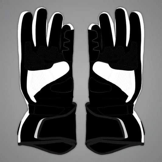 Black and White Motorcycle Gloves Marc Marquez British GP 2024