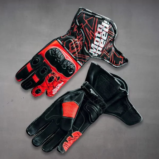 Red Black Motorcycle Gloves Marquez 2021