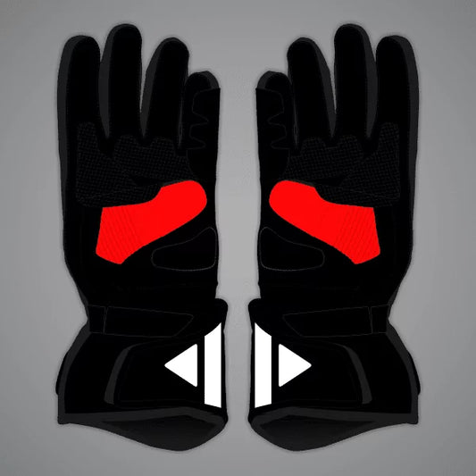 Maverick Vinales Black Red Motorcycle Gloves MotoGP 2024