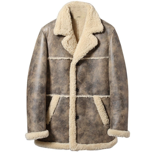 Men's Sheepskin Shearling Car Coat