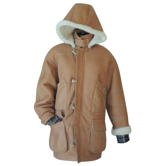 Men’s Brown Sheepskin Shearling Leather & Fur Coat