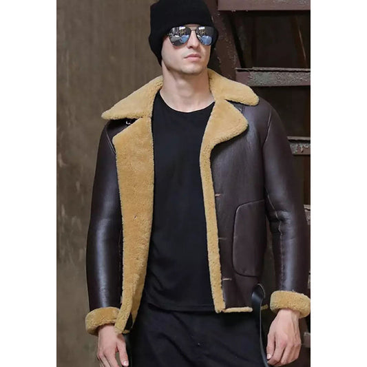 Men’s Dark Brown B3 Shearling Flight Aviator Jacket