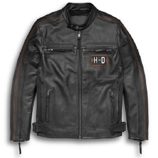 Men's Writ Harley Davidson Black Biker Motorcycle Genuine Leather Jacket