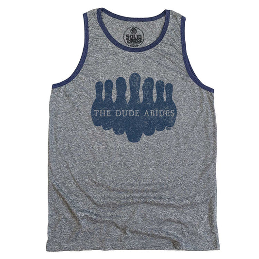 Men's Dude Abides Vintage Graphic Tank Top | Funny Big Lebowski Tee | Solid Threads