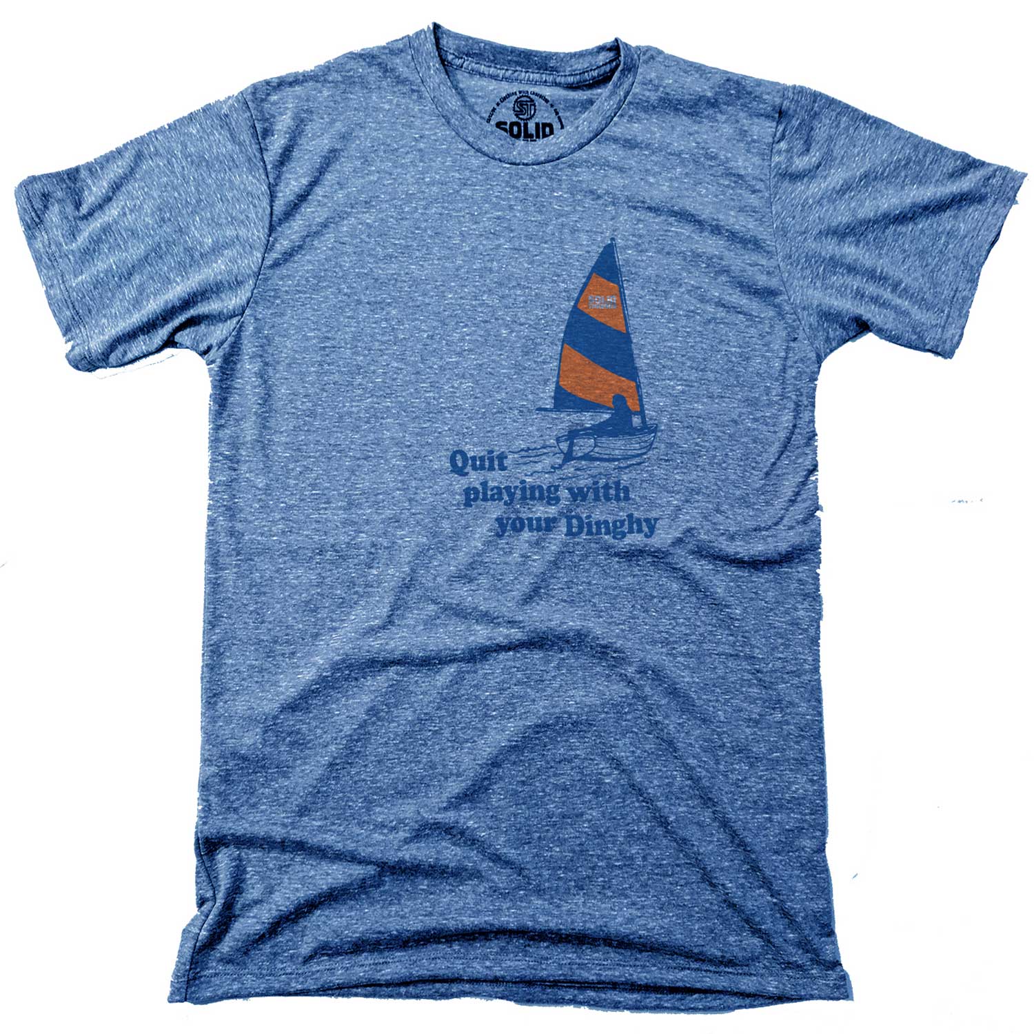 Men's Quit Playing With Your Dinghy Retro Beach Graphic Tee | Funny Sailboat T-Shirt | Solid Threads