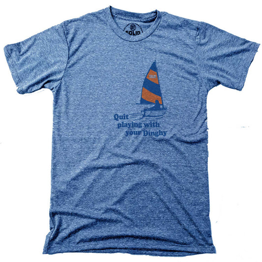 Men's Quit Playing With Your Dinghy Retro Beach Graphic Tee | Funny Sailboat T-Shirt | Solid Threads