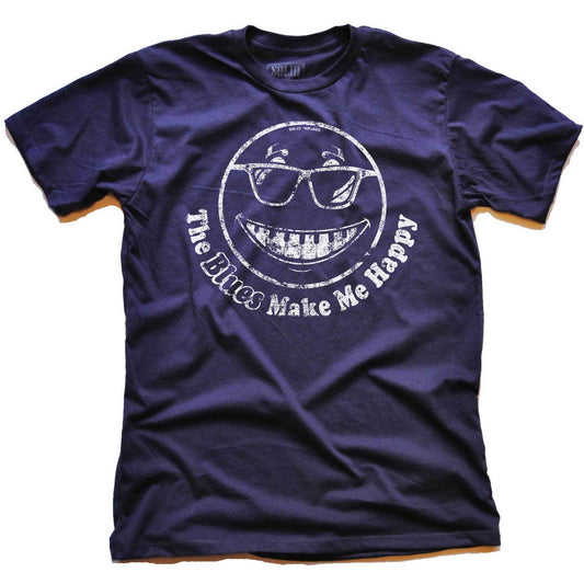 Men's The Blues Make Me Happy Cool Graphic T-Shirt | Vintage R&B Music Tee | Solid Threads
