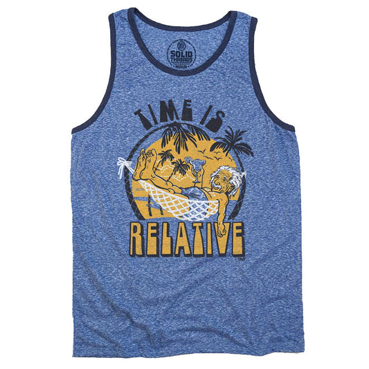 Men's Time is Relative Vintage Graphic Tank Top | Funny Albert Einstein T-shirt | Solid Threads
