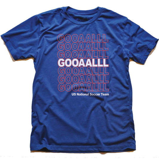 Men's Us Soccer Gooaalll Cool Sports Graphic T-Shirt | Vintage FIFA World Cup Tee | Solid Threads