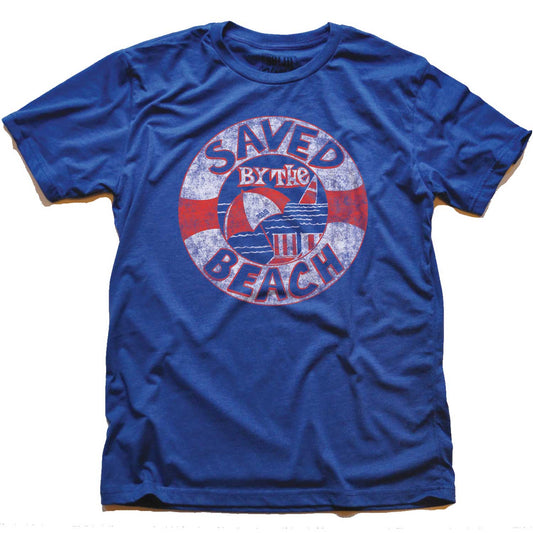 Men's Saved By The Beach Cool Lifeguard Graphic T-Shirt | Vintage Surfing Tee | Solid Threads