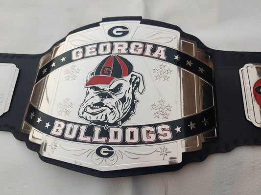 Georgia Bulldog Customized Title New Belt 2mm brass plates Black