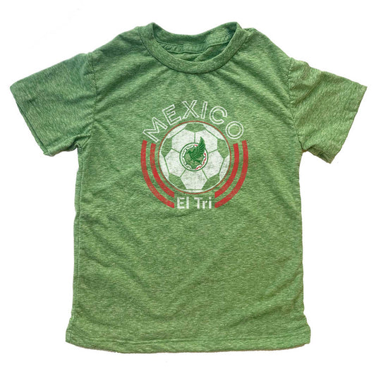 Kids Mexico National Soccer Team Cool Graphic T-Shirt | Retro FIFA World Cup Tee | Solid Threads