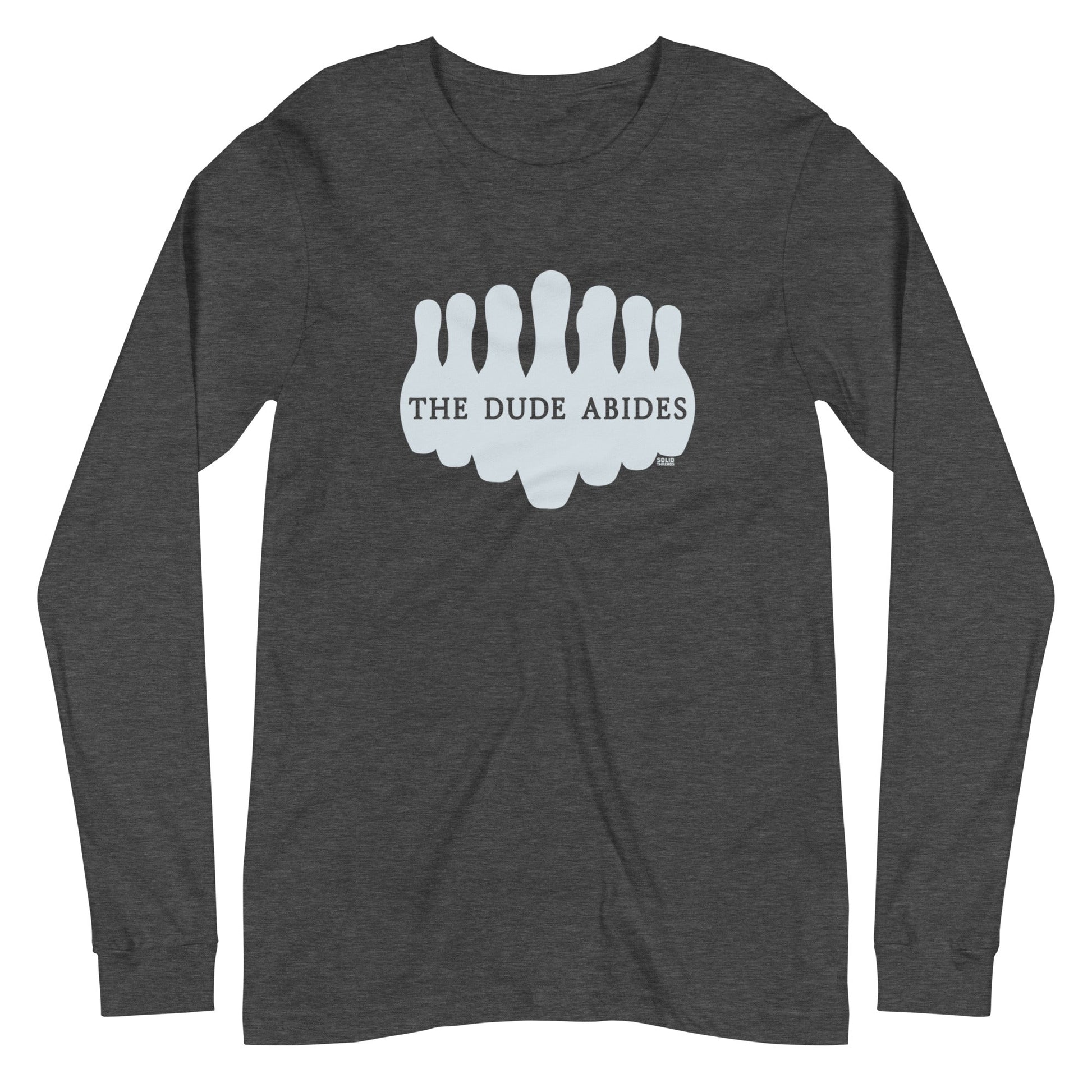 Dude Abides Vintage Graphic Long Sleeve Tee | Retro Big Lebowski T-Shirt | Solid Threads