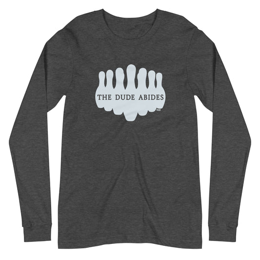 Dude Abides Vintage Graphic Long Sleeve Tee | Retro Big Lebowski T-Shirt | Solid Threads