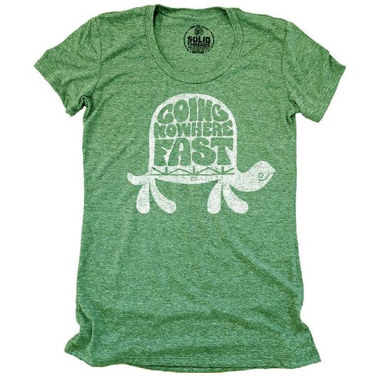 Women's Going Nowhere Fast Vintage Sea Turtle Graphic T-Shirt | Funny Patience Tee | Solid Threads