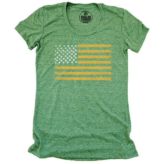 Women's Irish American Vintage St Paddy's Graphic Tee | Retro Irish Pride T-Shirt | Solid Threads