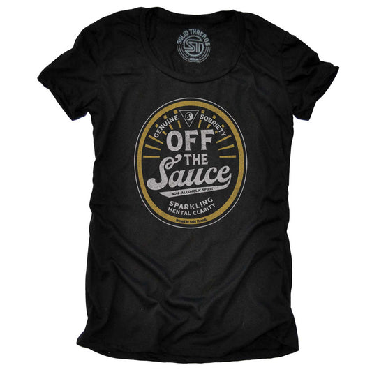 Women's Off The Sauce Cool Recovery Graphic T-Shirt | Vintage Celebrate Sobriety Tee | Solid Threads