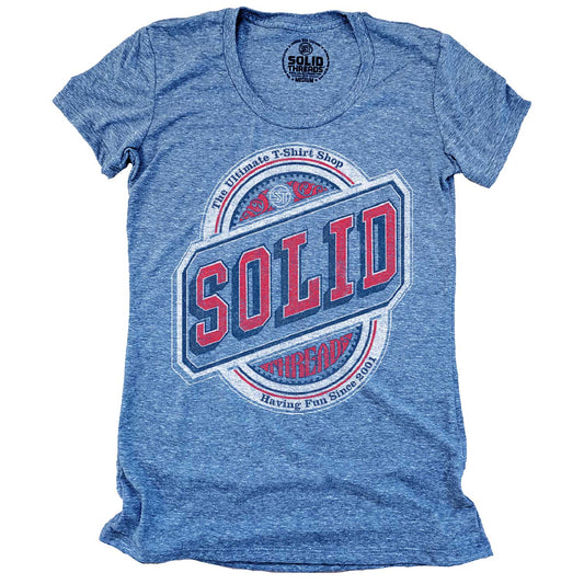 Women's Craft Beer Label Logo Vintage Graphic Tee | Cool Unique Triblend T-shirt | Solid Threads