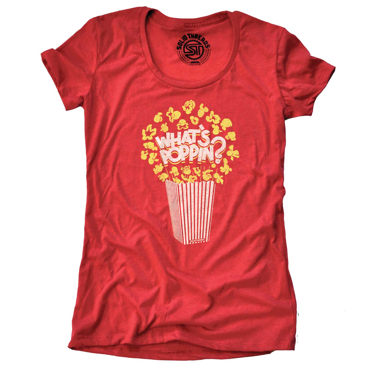 Women's What's Poppin Funny Carnival Graphic T-Shirt | Vintage Snack Tee | Solid Threads