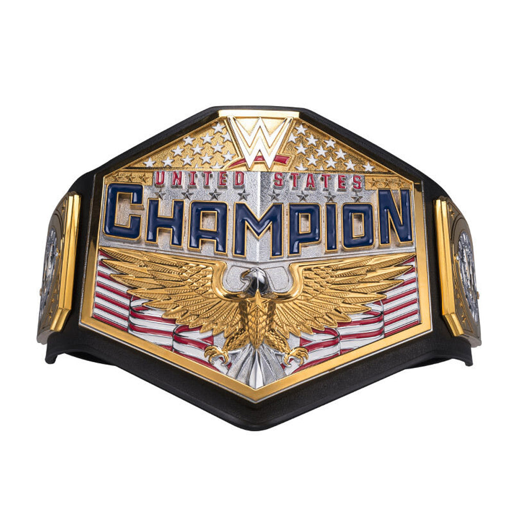 WWE United States Championship belt with gold eagle and American flag design by Shops Gear Hikes