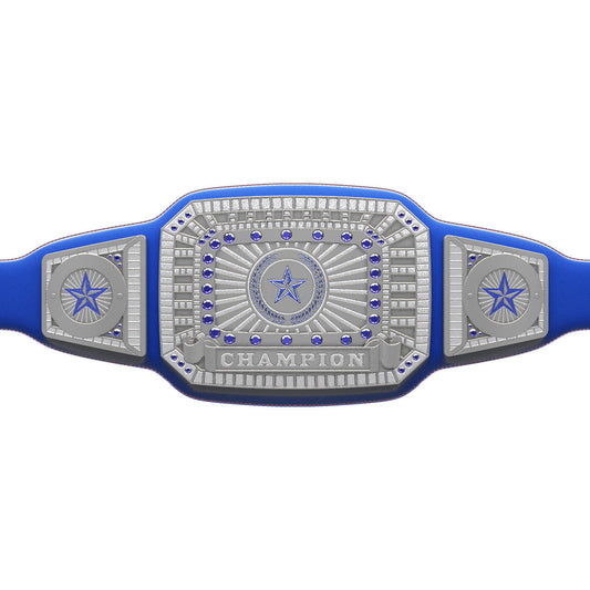 Champion Award Belt - Blue & Silver [CAB-52-BLU-S]